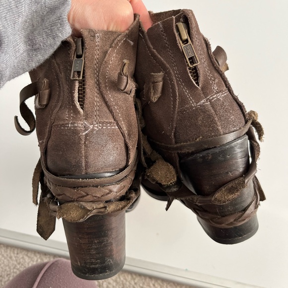 Freebird FB CAIRO Dark Brown Ankle Booties with Braided Straps - Picture 7 of 11